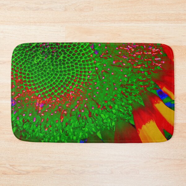 Item preview, Psychedelic green sunflower , funky red Sunflower, retro orange Sunflower,  designed and sold by hollycooper.
