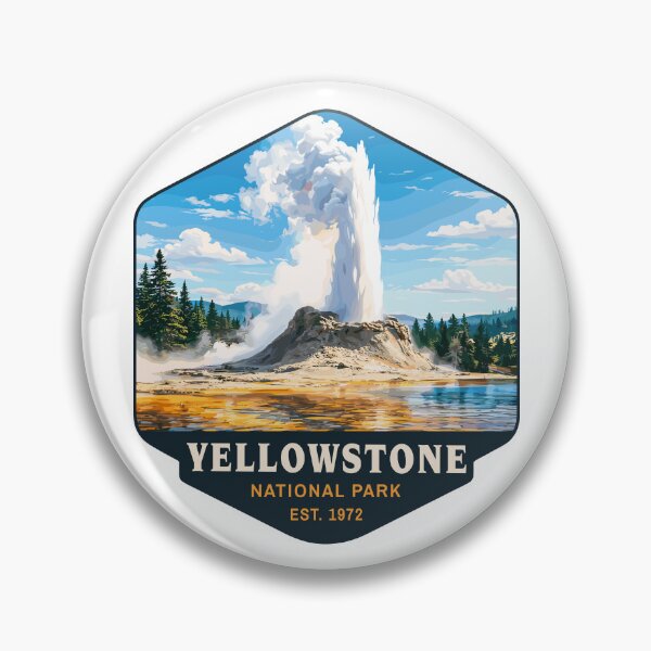 Item preview, Yellowstone National Park Retro Geyser Wildlife, Wyoming US designed and sold by Gideon Emmerich.