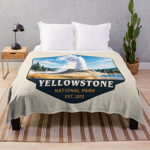 Item preview, Yellowstone National Park Retro Geyser Wildlife, Wyoming US designed and sold by Gideon Emmerich.