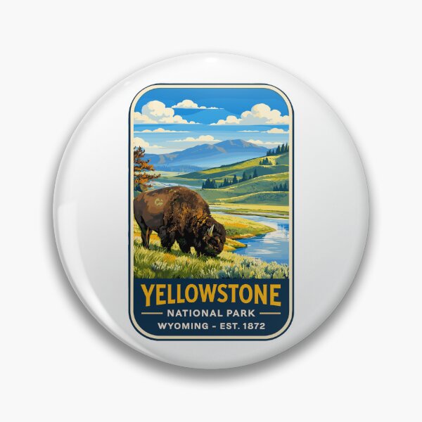 Item preview, Yellowstone National Park Retro Geyser Wildlife, Wyoming US designed and sold by Gideon Emmerich.
