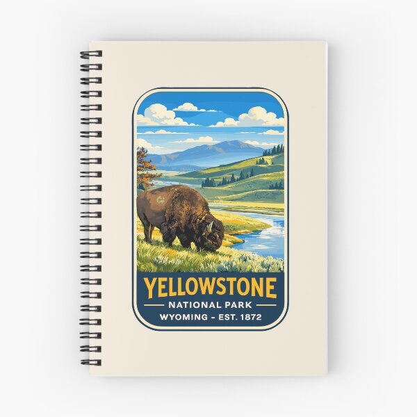 Item preview, Yellowstone National Park Retro Geyser Wildlife, Wyoming US designed and sold by Gideon Emmerich.