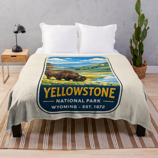 Item preview, Yellowstone National Park Retro Geyser Wildlife, Wyoming US designed and sold by Gideon Emmerich.