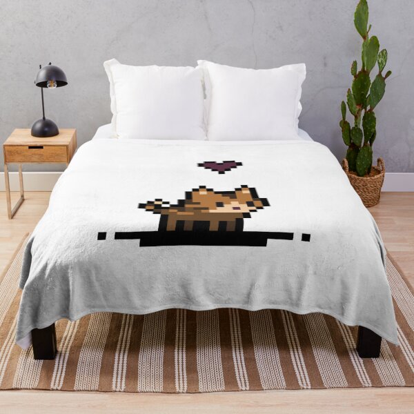 Item preview, Cute Ginger Pixel Cat with Heart – Standing designed and sold by seethingswarm.