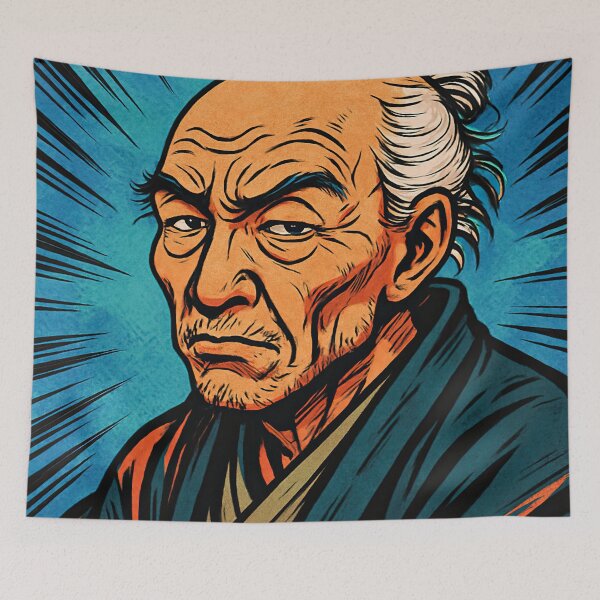 Item preview, Katsushika Hokusai, portrait | Comics - Cartoon style designed and sold by ComicsFactory.
