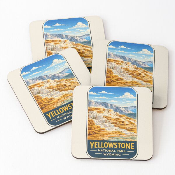 Item preview, Yellowstone National Park Retro Geyser Wildlife, Wyoming US designed and sold by Gideon Emmerich.