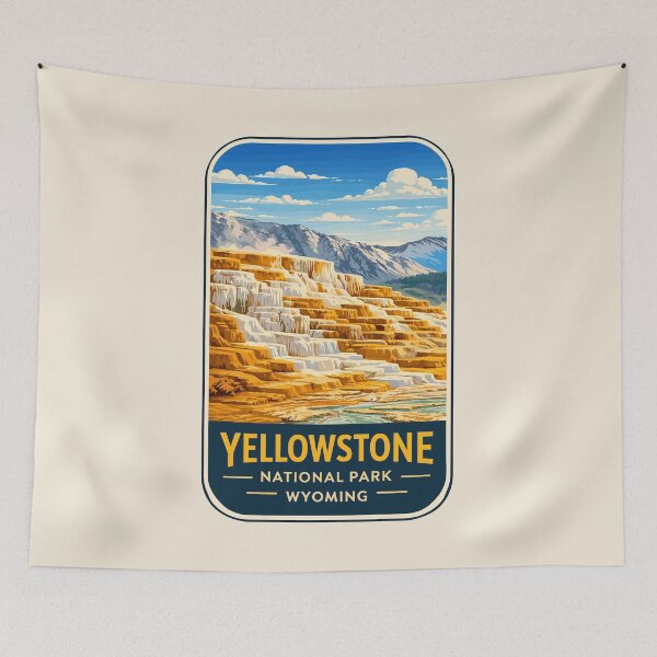 Item preview, Yellowstone National Park Retro Geyser Wildlife, Wyoming US designed and sold by Gideon Emmerich.