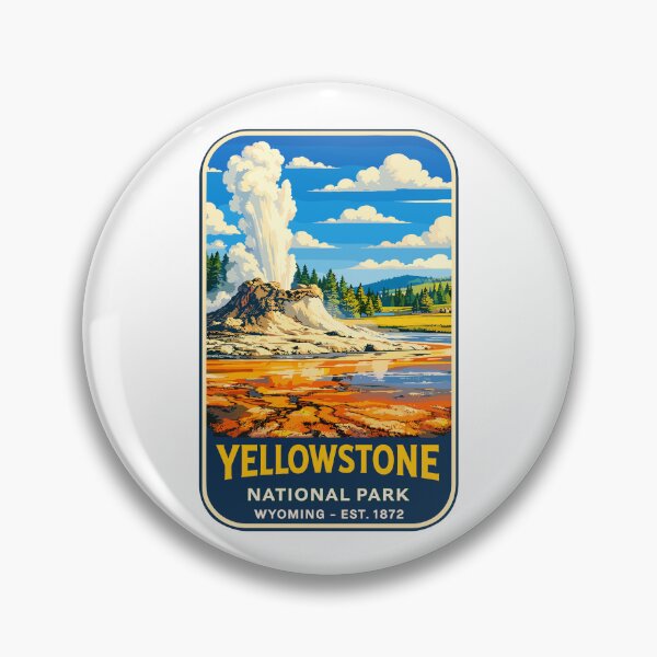 Item preview, Yellowstone National Park Retro Geyser Wildlife, Wyoming US designed and sold by Gideon Emmerich.