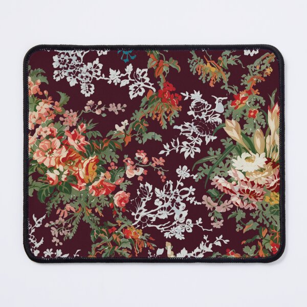 Item preview, Vintage Rose & Peony Floral Pattern on Burgundy Wine Background designed and sold by ArtDesignRemix.