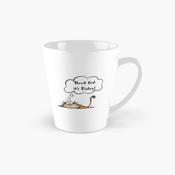 Item preview, Thank God It’s Friday – Exhausted Cat Illustration designed and sold by EVESTUDIOART.