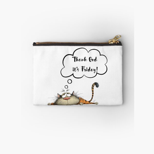 Item preview, Thank God It’s Friday – Exhausted Cat Illustration designed and sold by EVESTUDIOART.