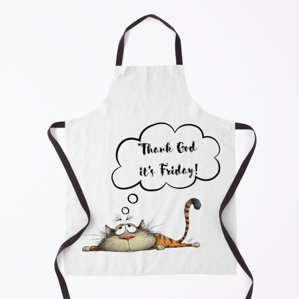 Item preview, Thank God It’s Friday – Exhausted Cat Illustration designed and sold by EVESTUDIOART.