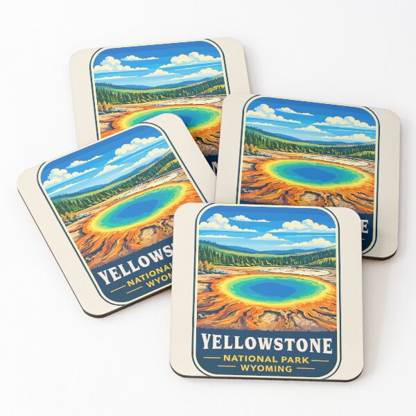 Item preview, Yellowstone National Park Retro Geyser Wildlife, Wyoming US designed and sold by Gideon Emmerich.