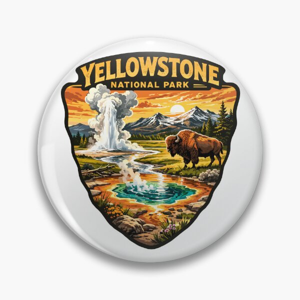 Item preview, Yellowstone National Park Retro Geyser Wildlife, Wyoming US designed and sold by Gideon Emmerich.