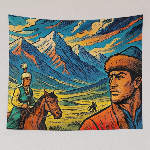 Item preview, Kazakhstan landscape | Comics - Cartoon style designed and sold by ComicsFactory.