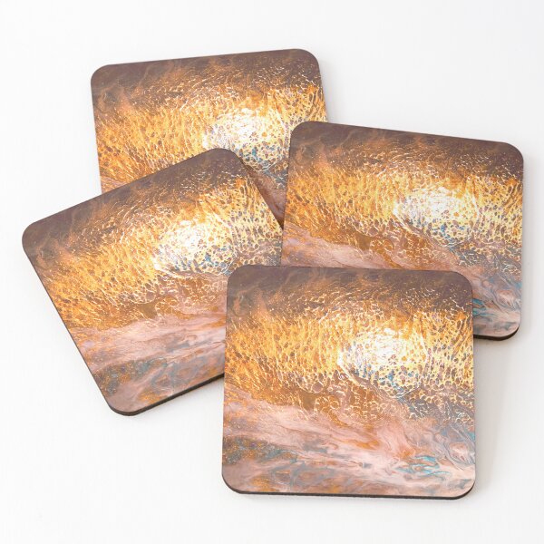 Item preview, Abstract gold and teal painting designed and sold by hollycooper.