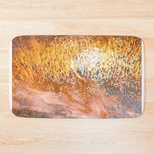 Item preview, Abstract gold and teal painting designed and sold by hollycooper.