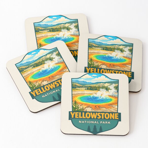 Item preview, Yellowstone National Park Retro Geyser Wildlife, Wyoming US designed and sold by Gideon Emmerich.
