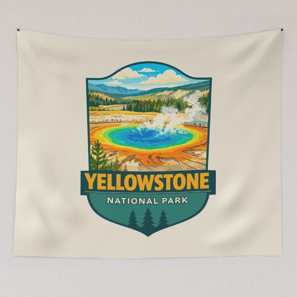Item preview, Yellowstone National Park Retro Geyser Wildlife, Wyoming US designed and sold by Gideon Emmerich.