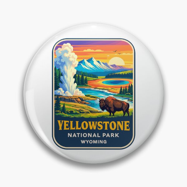 Item preview, Yellowstone National Park Retro Geyser Wildlife, Wyoming US designed and sold by Gideon Emmerich.
