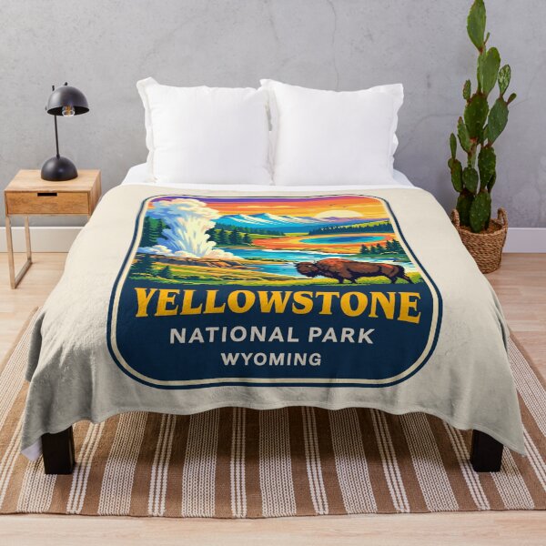 Item preview, Yellowstone National Park Retro Geyser Wildlife, Wyoming US designed and sold by Gideon Emmerich.