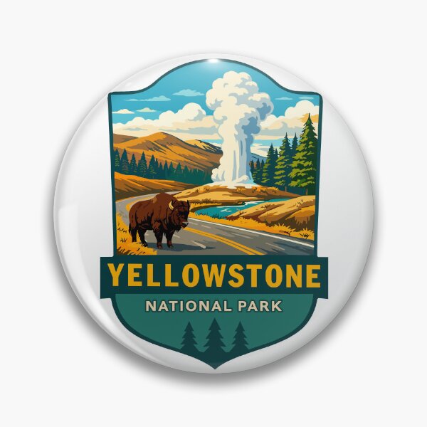 Item preview, Yellowstone National Park Retro Geyser Wildlife, Wyoming US designed and sold by Gideon Emmerich.