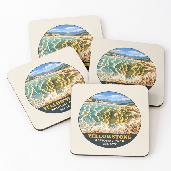 Item preview, Yellowstone National Park Retro Geyser Wildlife, Wyoming US designed and sold by Gideon Emmerich.
