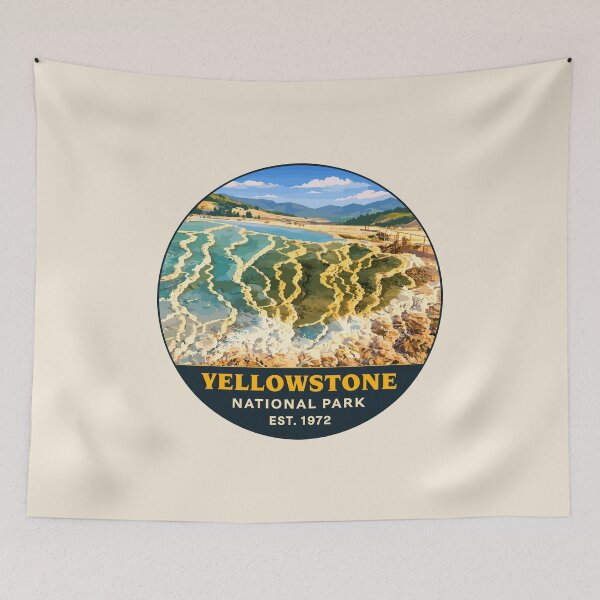 Item preview, Yellowstone National Park Retro Geyser Wildlife, Wyoming US designed and sold by Gideon Emmerich.
