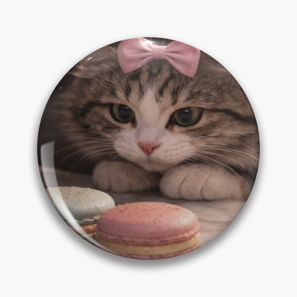 Item preview, Elegant Kitten Tempted by Macarons designed and sold by LovelyCatGalaxy.