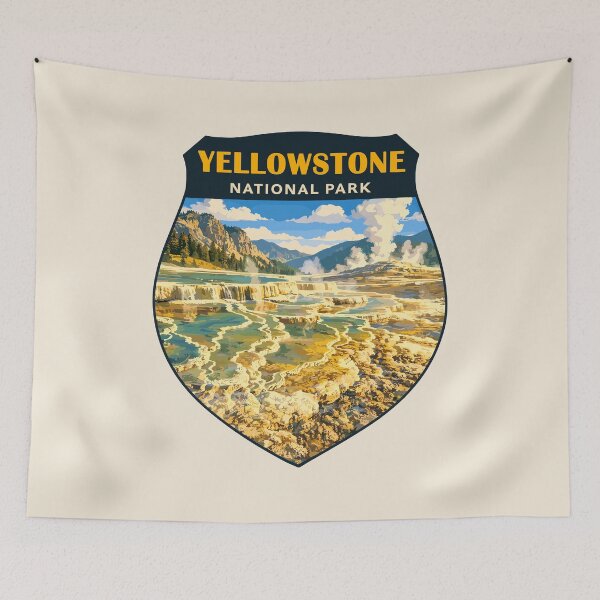 Item preview, Yellowstone National Park Retro Design, Fluffy cows, American bison designed and sold by Gideon Emmerich.
