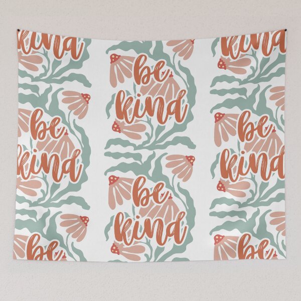 Item preview, “Be Kind” in Light Beige and Green – Motivation Illustration designed and sold by iamKRUK.