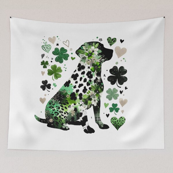 Item preview, St Patricks Day Labrador Retriever Made of Leopard Print & Shamrocks designed and sold by TheBeesForYou.