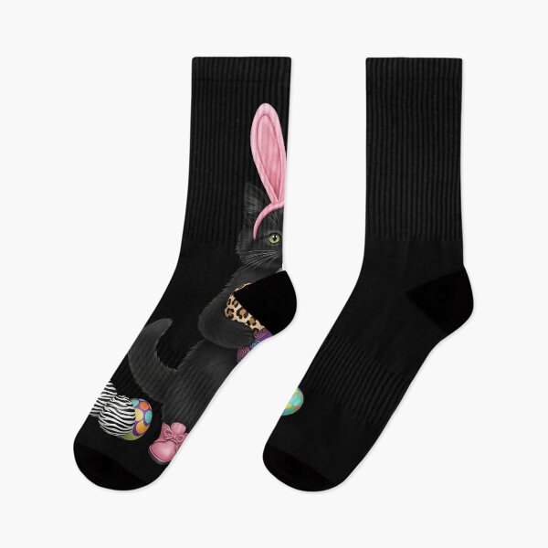 Item preview, Cute Black Cat Easter Bunny Ears Eggs Easter Day  designed and sold by OlakunleOloroz.