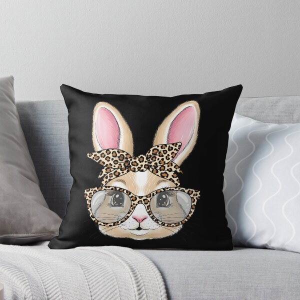 Item preview, Cute Bunny Rabbit Face Leopard Coquette Bow Glasses Easter designed and sold by OlakunleOloroz.