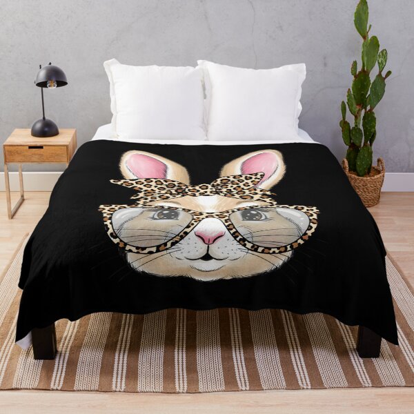 Item preview, Cute Bunny Rabbit Face Leopard Coquette Bow Glasses Easter designed and sold by OlakunleOloroz.