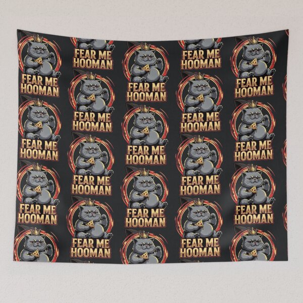Item preview, Fear Me Hooman – Funny King Cat Meme designed and sold by Taans-Creation.