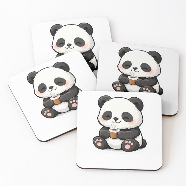Item preview, Cute Panda Drinking Coffee – Kawaii Panda Cartoon Sticker | Cozy Morning Aesthetic Animal Art designed and sold by snaperos.