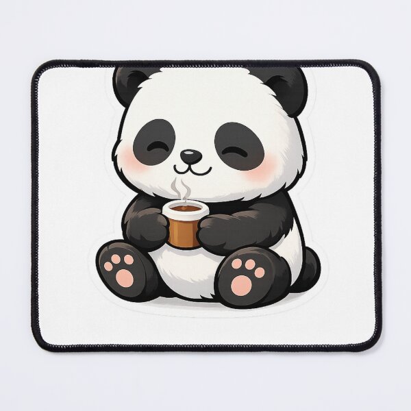 Item preview, Cute Panda Drinking Coffee – Kawaii Panda Cartoon Sticker | Cozy Morning Aesthetic Animal Art designed and sold by snaperos.