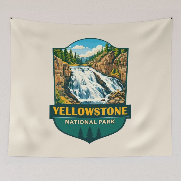 Item preview, Yellowstone National Park Retro Geyser Wildlife, Wyoming US designed and sold by Gideon Emmerich.