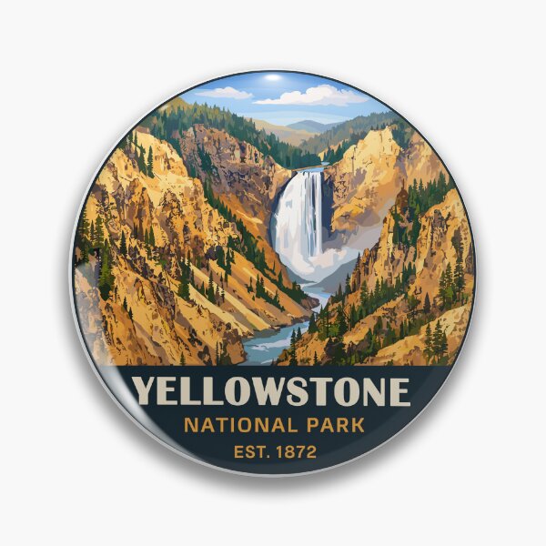 Item preview, Yellowstone National Park Retro Geyser Wildlife, Wyoming US designed and sold by Gideon Emmerich.