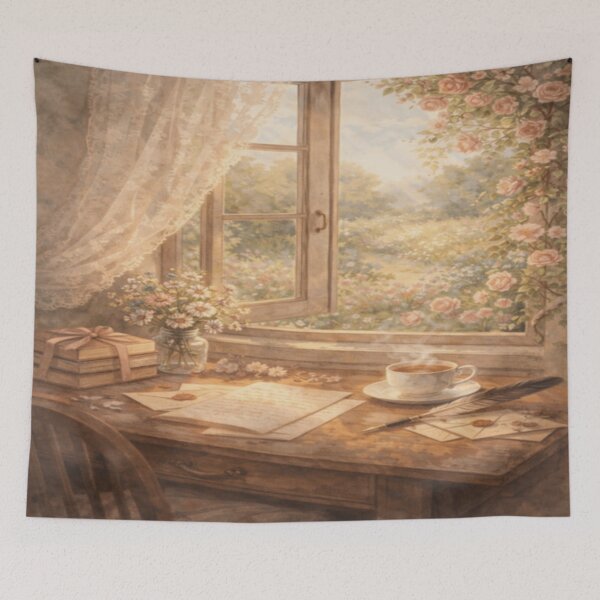 Item preview, Sunlit Writing Nook Letters – Victorian Cottagecore Art designed and sold by ArtFreshStudio.