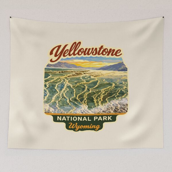 Item preview, Yellowstone National Park Retro Geyser Wildlife, Wyoming US designed and sold by Gideon Emmerich.