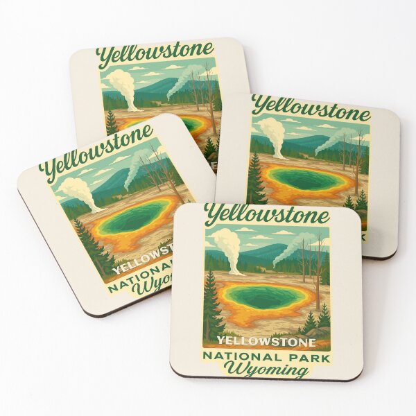 Item preview, Fauna y flora del géiser retro del Parque Nacional de Yellowstone, Wyoming, EE. UU. designed and sold by Gideon Emmerich.