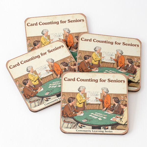 Item preview, Card Counting Seniors - Retro 70s Parody Art designed and sold by PictorialWhimsy.