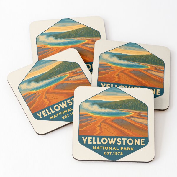 Item preview, Yellowstone National Park Retro Geyser Wildlife, Wyoming US designed and sold by Gideon Emmerich.