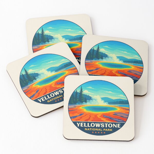 Item preview, Yellowstone National Park Retro Geyser Wildlife, Wyoming US designed and sold by Gideon Emmerich.