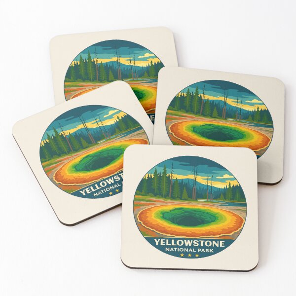 Item preview, Fauna y flora del géiser retro del Parque Nacional de Yellowstone, Wyoming, EE. UU. designed and sold by Gideon Emmerich.
