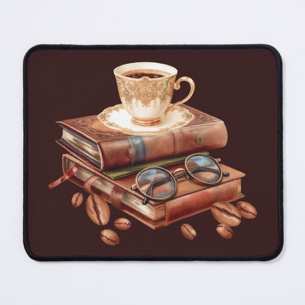 Item preview, Coffee Cup Coffee Beans Book Glasses | Gift for Book Lover designed and sold by UnhingedBird.