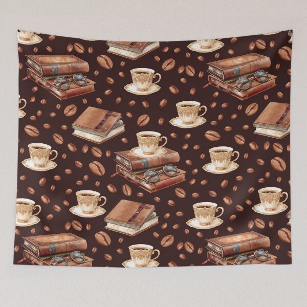 Item preview, Coffee Cup Coffee Beans Book Glasses | Gift for Book Lover designed and sold by UnhingedBird.