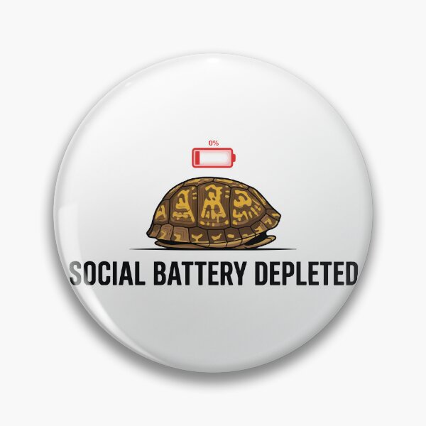 Item preview, Social Battery Zero Percent Closed Box Turtle designed and sold by Petzzz.