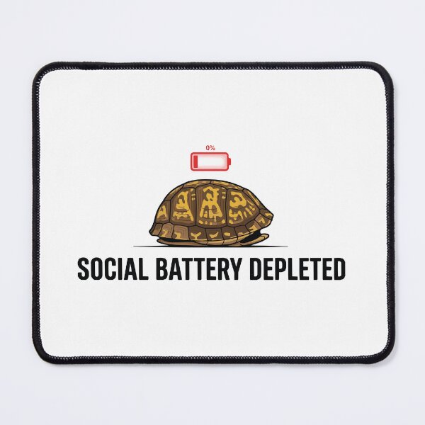 Item preview, Social Battery Zero Percent Closed Box Turtle designed and sold by Petzzz.